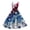 Blue, variant on 4th of July Dress Women American Flag 250th Patriotic High Waist Sleeveless Midi Dress with Metallic Silver Accents and Spaghetti Straps Sky Blue M
