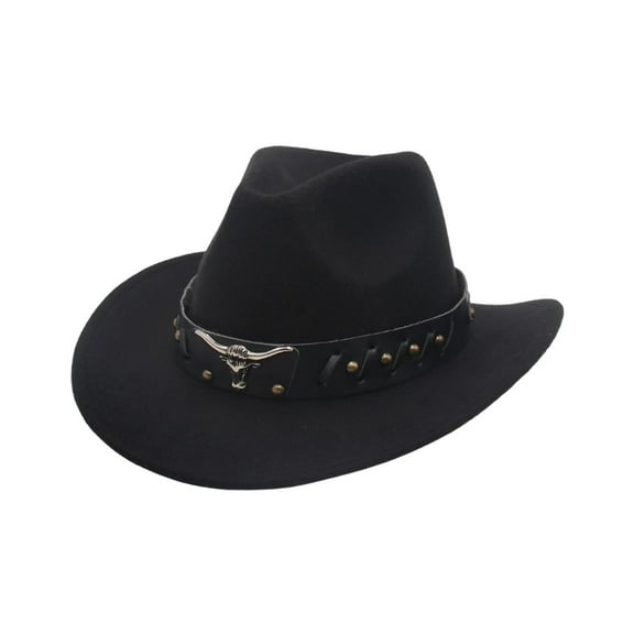 segolike Western Cowboy Hat Sun Hat Comfortable Women Men Cowgirl Hat Sun Protection for Fishing Holiday Costume Camping Black