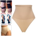 thumbnail image 3 of Ropa moladora cintura media para mujer, bragas que levantan entrenador cintura duraro, pantalones algazantes, bragas cómodas , Beige Beige Hugo Bragas de cintura media, 3 of 10