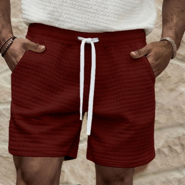 Ceisia Men's Waffle Knit Casual Shorts with Elastic Drawstring Waist & Side Pockets Gifts