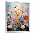 thumbnail image 2 of Designart "Expressive Blue And Orange Zinnias II" Zinnias Floater Framed Wall Art Prints, 2 of 5