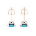 thumbnail image 4 of 1 ct Screw-Back Stud Earrings for Women | 5.0mm Round Cut Simulated Turquoise | 18K Rose Gold, 4 of 5