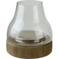 thumbnail image 5 of 10.25" Transparent Glass Pillar Candle Holder with Wooden Base, 5 of 5