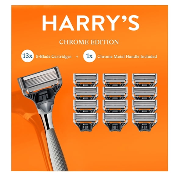 Rastrillo Con 13 Cartuchos Harry's Winston Chrome Edition Mango Cromado