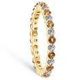 thumbnail image 2 of Pompeii3 1Cttw Citrine & Diamond Wedding Eternity Stackable Ring 10k Yellow Gold, 2 of 4