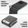 thumbnail image 6 of for Samsung Galaxy Z Flip 4 5G Case Card Slot Premium Leather Hard PC Anti-Scratch Anti-Drop Protective Slim Wallet Card Holder Cover for Women Girls Men-Black, 6 of 14