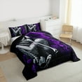 thumbnail image 3 of Castle Fairy Female Men Gothic Skeleton Bedding Comforter Set 2pcs,Purple Floral Rose Twin Comforter Sets Microfiber,Happy Valentine's Day Breathable Bedding Set,Ultra Soft Home Decor,Reversible, 3 of 8