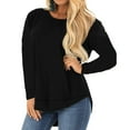 thumbnail image 4 of Mifater Women Plus Size Tops Long Sleeve Crewneck Tunic Tops Casual Blouse Side Split Tunics Shirts, 4 of 6