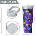 thumbnail image 5 of Camouflage 30oz Handheld Travel Tumbler with Handle – Double Wall Stainless Steel Insulated Cup, Flip Straw Lid, Leak-Proof & BPA-Free for Hot and Cold Drinks – Durable Coffee & Juice Mug White, 5 of 6
