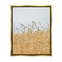 Rural Wheat Field Crops Landscape Photograph Metallic Gold Framed Art Print Wall Art
