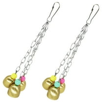 PAMINGONO 2Pcs Colorful Alloy Bird Cage Toys Parrot Hanging Bell Toys for Cage Enrichment 1.2x1.2in