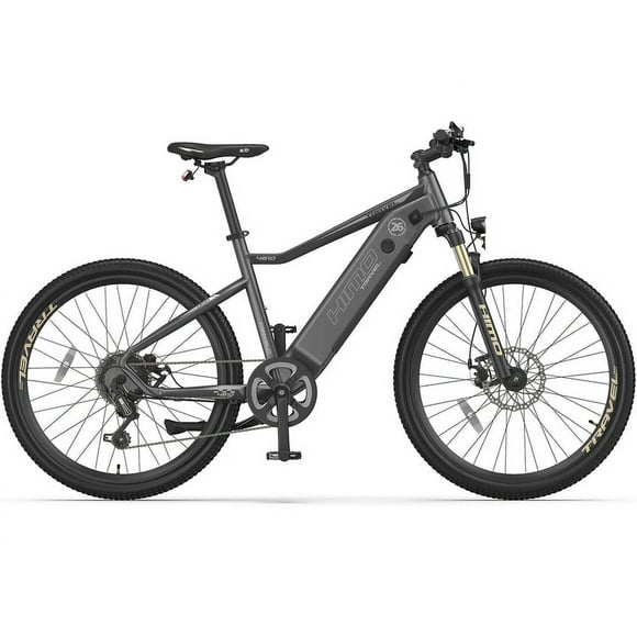 HIMO C26 Electric Bike, Grey Color. Max Battery Range up to 100 KM, 48V 10Ah Removable Battery, Shimano 7-Speed, 0-7 level pedal assist, Large Multifunction LCD Display