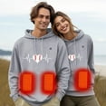 thumbnail image 2 of Unisex Heated Hoodie Fast Warm Up Usb Constant Temperature Warm 5 Heat Zones Pullover Hoodie Long Sleeve Heated Sweatshirt Regular Fit Winter Outdoor Heating Clothing Thermal Women Hoodies, 2 of 7