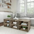 thumbnail image 5 of Lavish Home Modern Stackable Modular Cube End Table with Shelves (Gray), 5 of 8