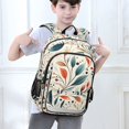 thumbnail image 6 of FORMRS School Backpack 17" Student Travel Bag with Laptop Compartment, Beige Whimsical Leaves, 6 of 7