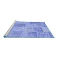 thumbnail image 2 of Ahgly Company Machine Washable Indoor Square Patchwork Blue Transitional Area Rugs, 6' Square, 2 of 4