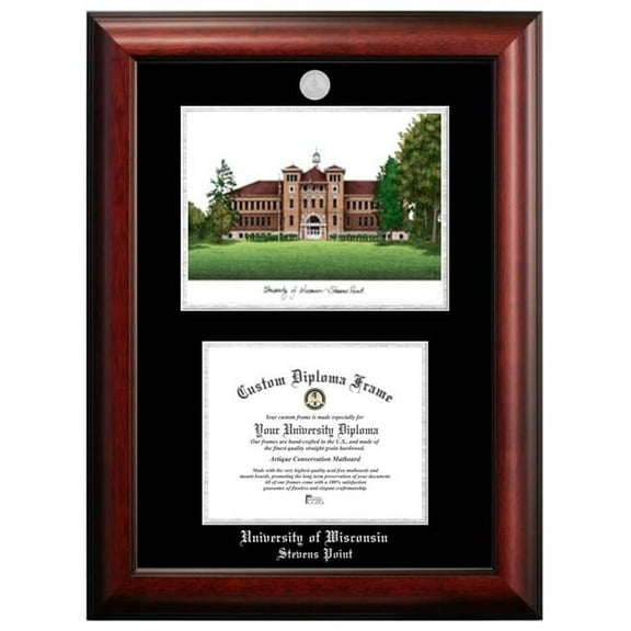 Campus Images WI994LSED-108 10 x 8 in. University of Wisconsin Milwaukee Silver Embossed Diploma Frame with Lithograph