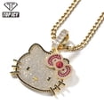 thumbnail image 2 of Top Icy nuevo diseño mujer chica lindo Hello Kitty gato collar colgante lleno de diamantes collares de dibujos animados con chapado en oro, 2 of 4