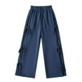 thumbnail image 7 of Women's Bow Wide Leg Sweatpants Elastic Waist Casual Baggy Pants with Pocket Streetwear Going Out Clothes, 7 of 7