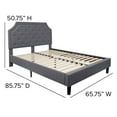 thumbnail image 6 of Queen Size Arched Tufted Platform Bed in Light Gray Fabric, 6 of 12