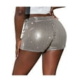 thumbnail image 5 of SAYOO Women Hot Shorts Slim Fit Casual Elastic Shiny Sequins Summer Skinny Shorts Nightclub Streetwear, 5 of 9