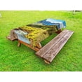 thumbnail image 1 of Landscape Outdoor Tablecloth, Mountain Vista Thick Forest Trees Mountain Flowing River Grass Cloudy Sky Valley, Decorative Washable Fabric Picnic Tablecloth, 58 X 120 Inches, Multicolor, by Ambesonne, 1 of 2