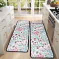 thumbnail image 4 of Kitchen Rugs Sets Of 2,Pioneer Flower Floral Print Pattern Anti Fatigue Kitchen Mat Rugs Non Slip Washable,Decorative Kitchen Floor Mats for Kitchen,Sink,Laundry,17"x47"+17"x47", 4 of 5