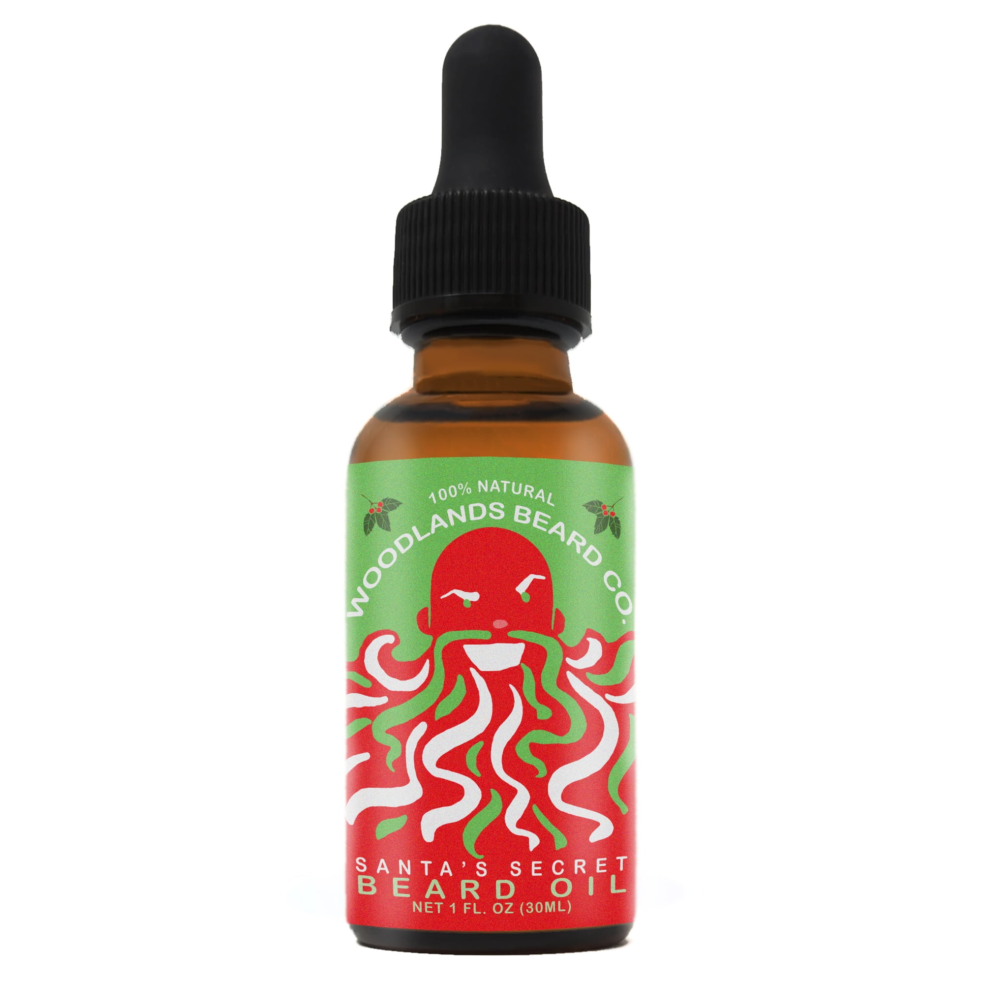 Santa's Secret Beard Oil Scented Like a Christmas Candy Cane With Peppermint, Clove, Ylang Ylang and Sweet Orange from Woodlands Beard Co