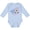 AE-Light Blue, variant on Soccer Ball, Net with American Flag Colors Boys or Girls Long Sleeve Baby Bodysuit