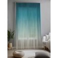 thumbnail image 2 of Sheer Curtains 84 Inches Long, Teal Blue Ombre Semi Sheer Curtains Light Filtering Window Treatment, Contemporary Gradient Abstract Art Privacy Voile Drapes for Living Room Bedroom 52x84 Inch, 2 of 7