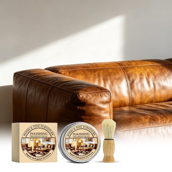 Leather Conditioner and Polish for Sofas Couches and Car Seats; Nourishing Care Cream to Restore Softness Shine and Protect from Wear