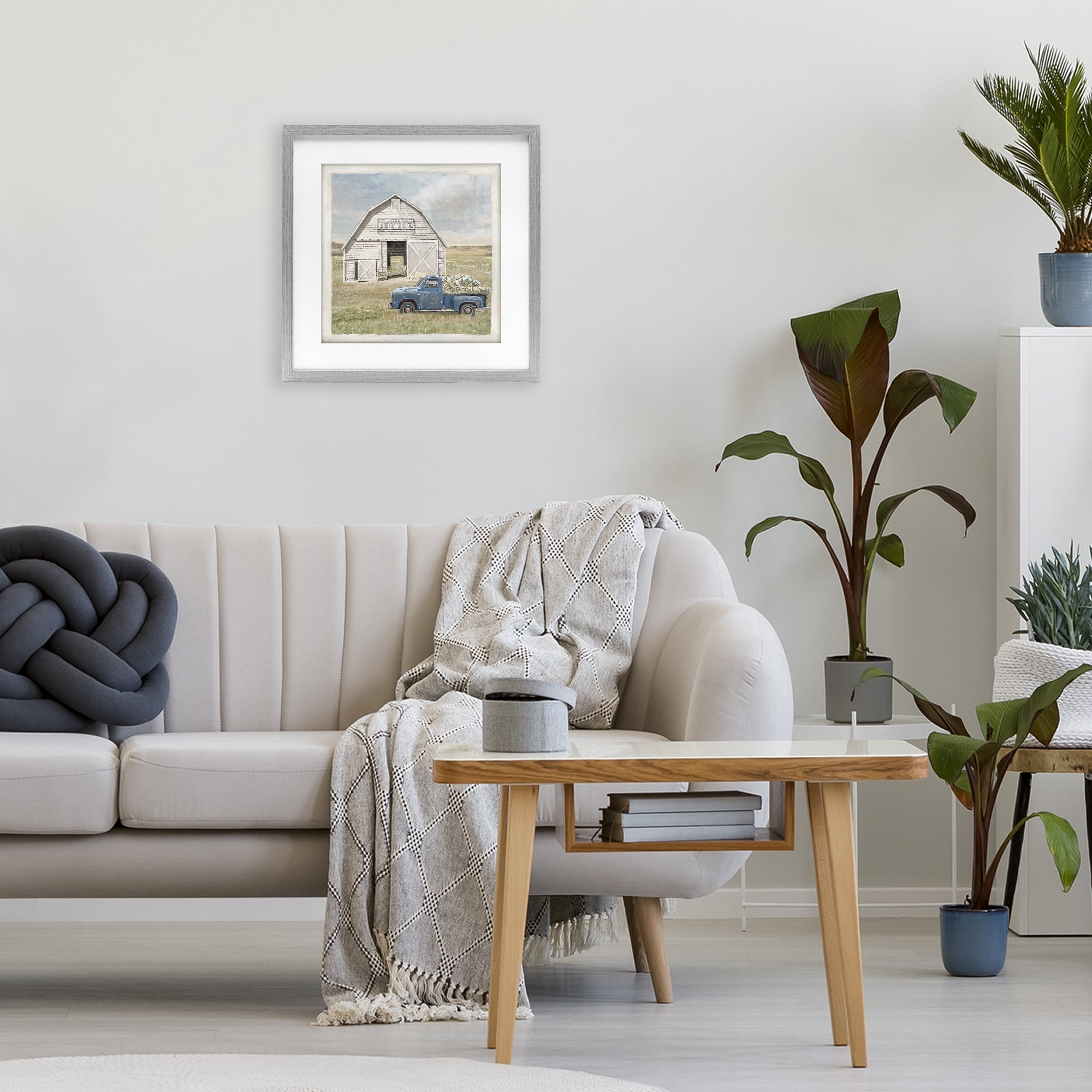 Stupell Industries Rustic Flower Barn Gray Framed Print Under Glass, design by Amber Sterling