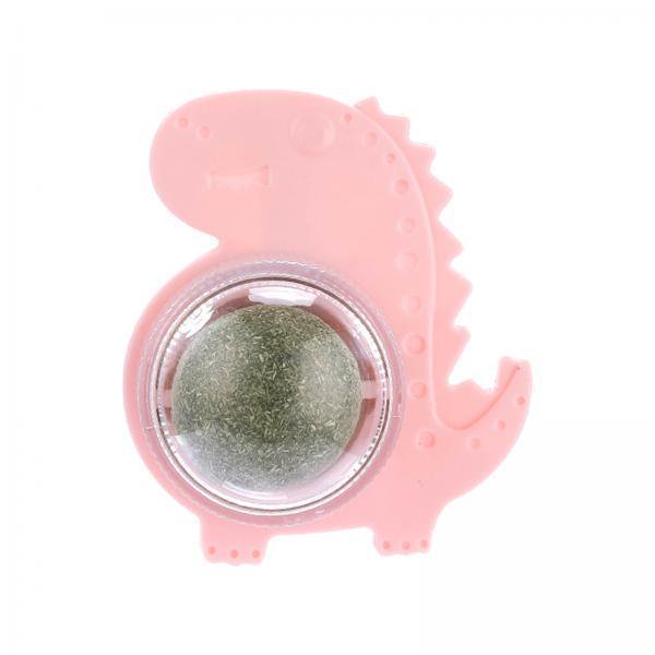 6 Bolas Naturales De Hierba Gatera Extraíbles Y Saludables Giratorias Para Jugar A Moler Y Lamer, Color Rosa