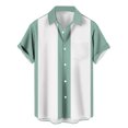 thumbnail image 4 of Inglocry Men's Vintage Bowling Shirt Short Sleeve Button Down Summer Cuba Beach Shirts Mens Hawaiian Shirt Mint Green 3XL, 4 of 4