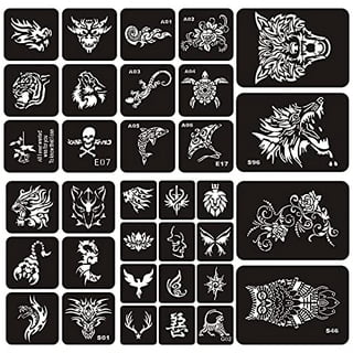 Free shipping 100 pcs Mixed Design Stencils for Body Painting Glitter  Temporary Tattoo - AliExpress