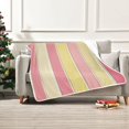 thumbnail image 7 of Yayeee Throw Blanket for Couch Soft Warm 60" x 80" Sofa Chair Bed Decoration, Pink and Yellow Striped Pattern, 7 of 7