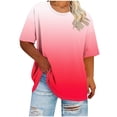 thumbnail image 3 of Jacenvly Hauts pour Femmes Liquidation T-Shirt de Base Printemps/été à Col Rond à Manches Courtes Grande Taille pour Femmes Haut T-Shirt Hauts pour Femmes en Liquidation, 3 of 7