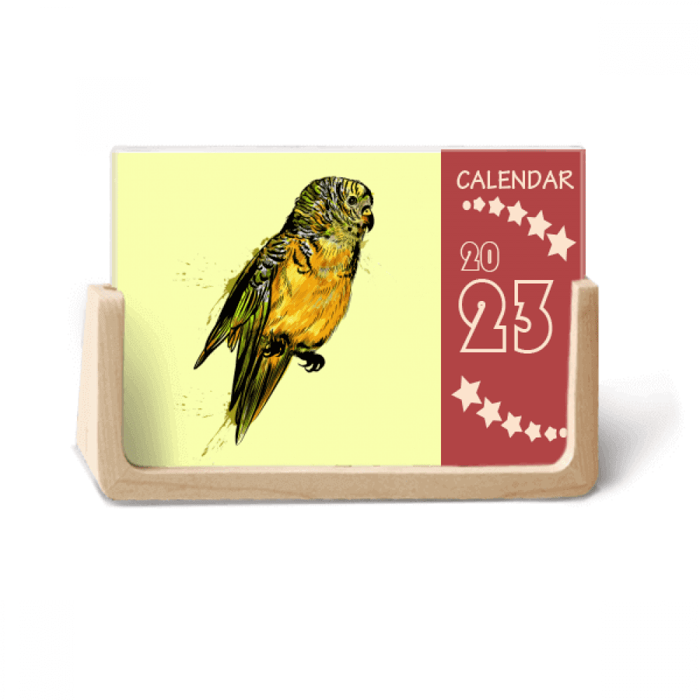 Yellow Budgie Parrot Bird Desk Calendar Desktop Decoration 2023