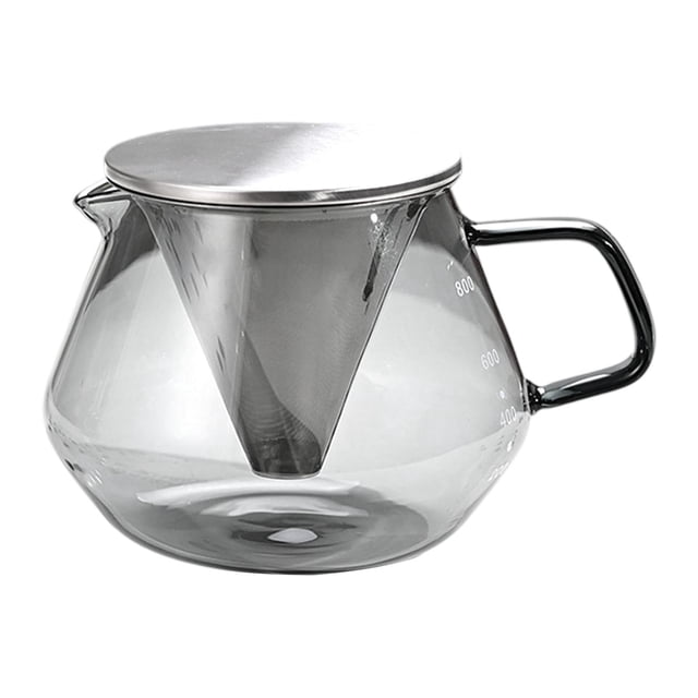 Lipstore Coffee Pot Ergonomic with Filter Coffee Maker for Office Kitchen Coffee Shop 800ml
