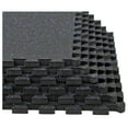 thumbnail image 3 of Rubber Gym Mats Interlocking 1/2 Inch Thick - 12 Tiles Workout Flooring - Protective Foam Tiles for Home Gyms, Fitness Rooms, Garage, Black/Blue, 3 of 9