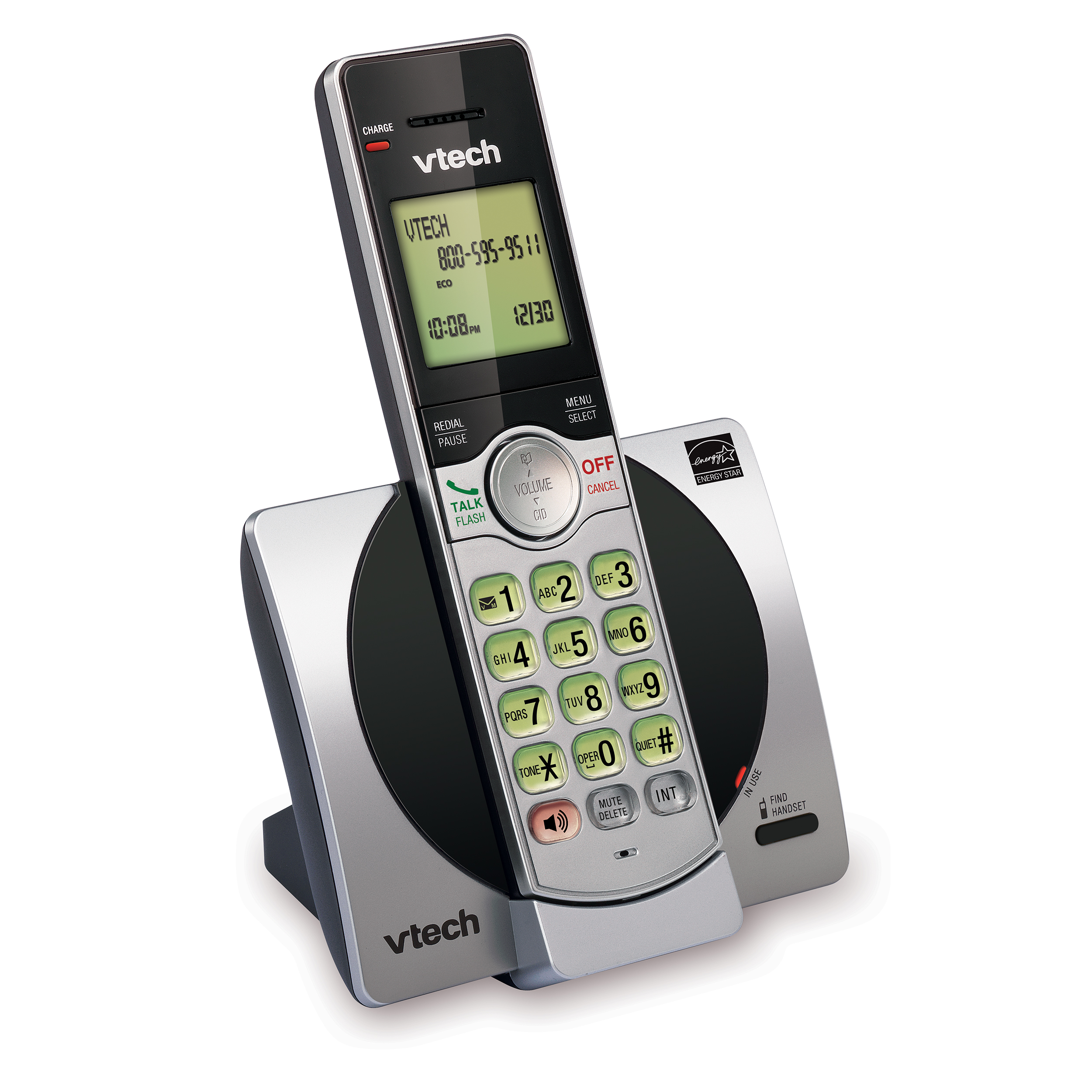 VTech DECT 6.0 Expandable Cordless Phone with Call Block, CS6919 (Silver & Black) - image 2 of 3
