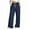 Dark Blue Wide Leg Sweatpants, variant on Womens Drawstring Wide Leg Sweatpants Basic Solid Color Elastic Waist Casual Athletic Track Pants with Pockets Dark Blue S