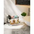 thumbnail image 5 of LEFEE Sink Caddy, Sponge Holder for Sponge, Dish Brush, Soap Dispenser with Drain Tray for Kitchen Sink Countertop- SUS304 Stainless Steel, Rustproof, Quick Dry - Black, 5 of 7