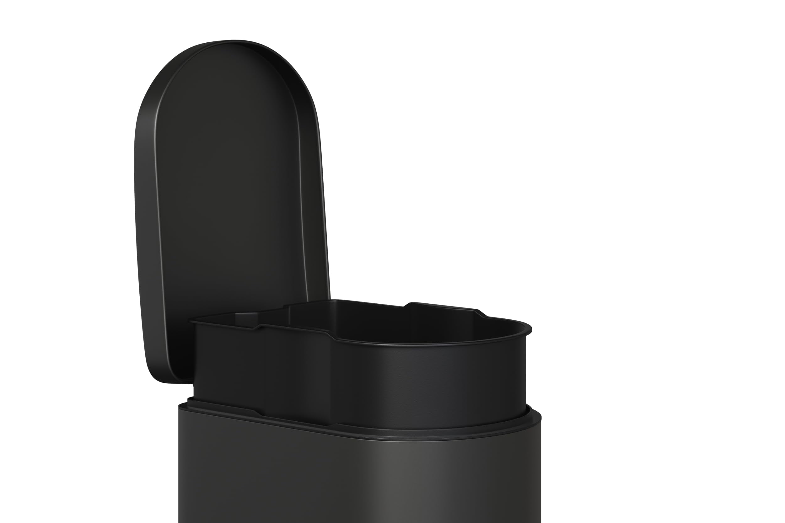 13 Gal Slim Kitchen Trash Can with Soft Close Lid, Step Pedal, Large Step-on Metal Trash Bin, Stainless Steel, with Inner Bucket & Rear Handle, for Home, Office, Commercial, 50 L