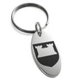 thumbnail image 1 of Stainless Steel Castle Protection Coat of Arms Shield Engraved Small Oval Charm Keychain Keyring, 1 of 1