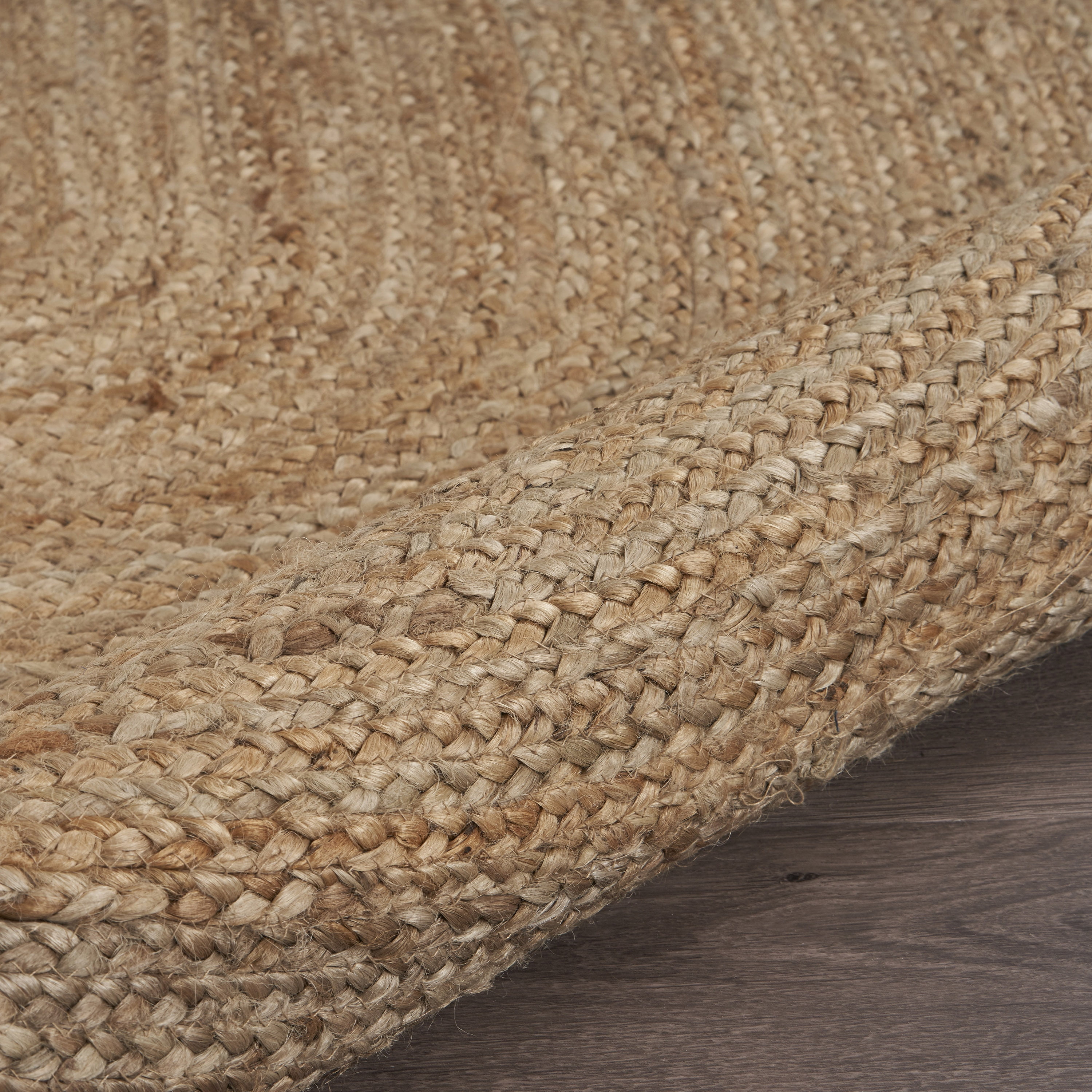 Ox Bay Cora 5' x 7' Natural/Gray Braided Jute Oval Indoor Area Rug
