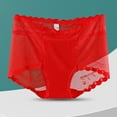 thumbnail image 3 of Bigersell Womens Thong Underwear Clearance Women's Boy Short Panties Period Panty Style P-1682 Spandex Shaping Panties Bikini Thongs Briefs High Waist Women's Panties Red XL, 3 of 5