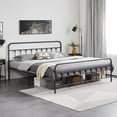 thumbnail image 5 of Yaheetech Classic Metal Platform Bed Frame Mattress Foundation with Victorian Style Iron-Art Headboard/Footboard/Under Bed Storage/No Box Spring Needed/King Size Black, 5 of 18