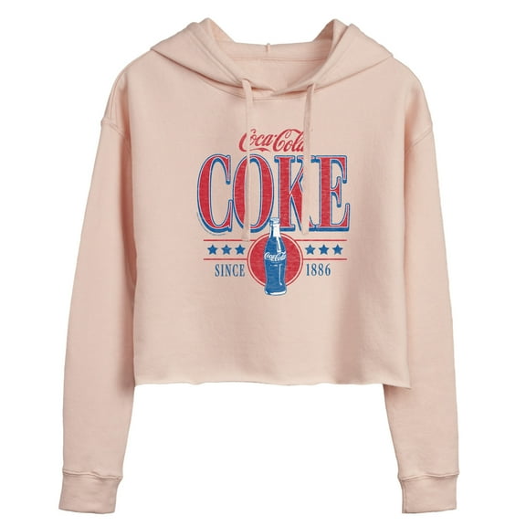 Coca-Cola - 90s Coke Collegiate - Juniors Cropped Pullover Hoodie
