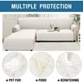 thumbnail image 3 of TOPCHANCES L-Shaped Sofa Cover, Sectional Couch Cover, Reversible Sofa Slipcovers, Furniture Protector for Pets Kids (Medium Size, Off-white), 3 of 12